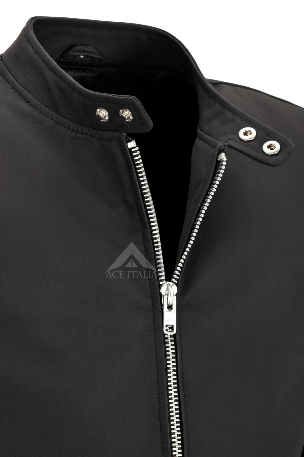 Men’s Premium Leather Jacket Matt Black Quilted Panels Real Leather Jacket 5240