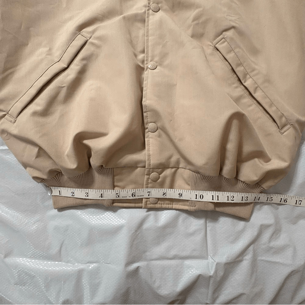 Vintage Mooney Aircraft Jacket Palm Beach Sports Tan Bomber Pilot Aviation Med.