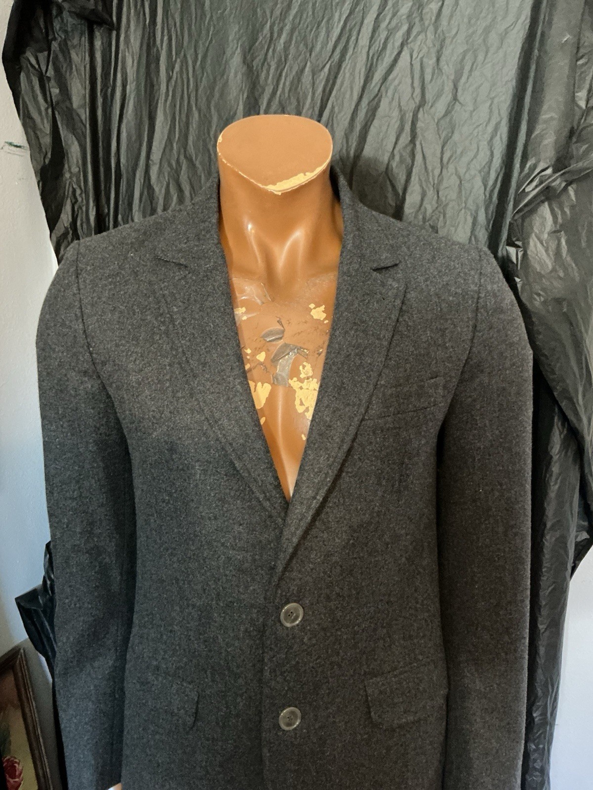 A.P.C. Rue Madame Paris Two Button Charcoal Grey Sportscoat Blazer Jacket Sz. M