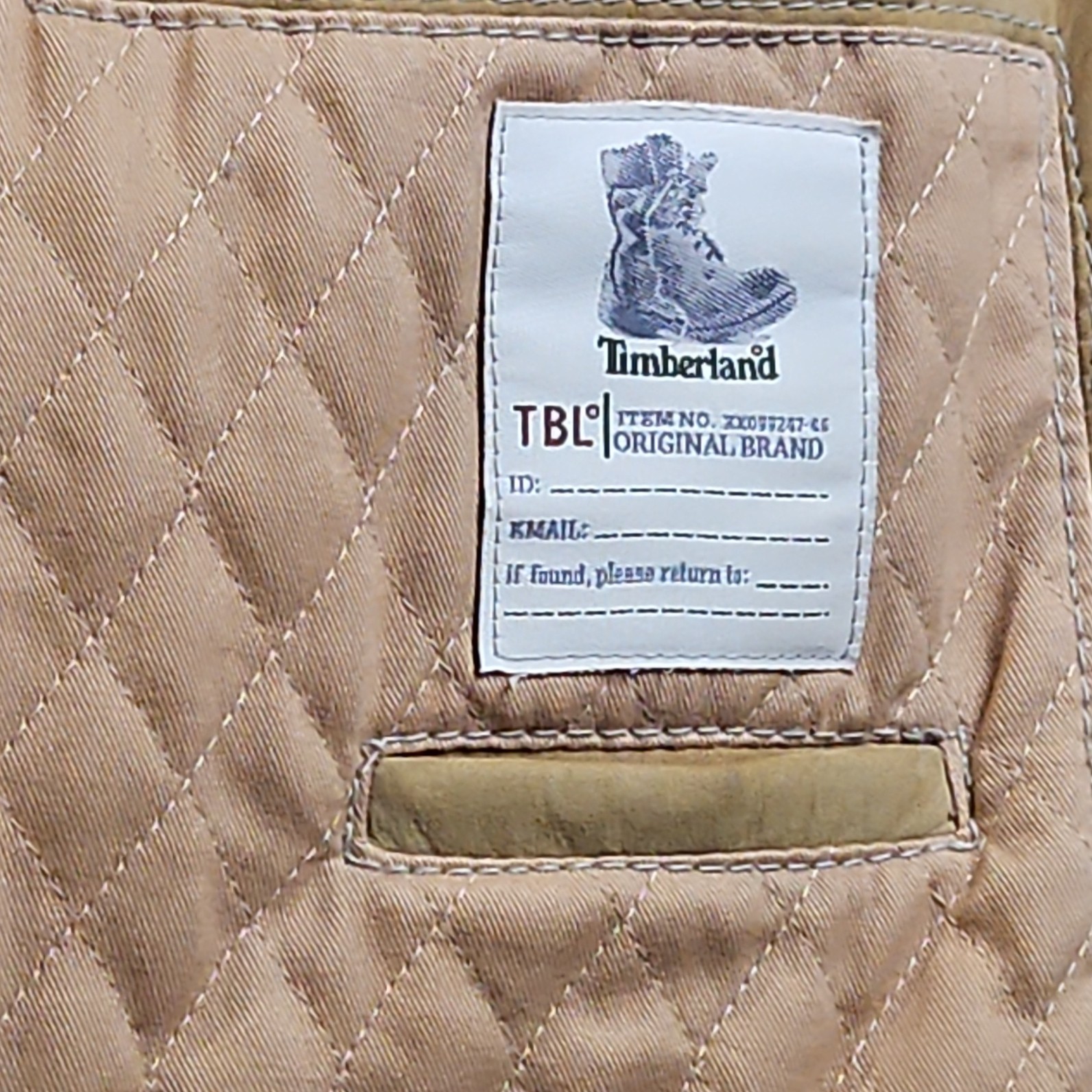 Timberland Men’s Brown Leather Down Puffer Jacket Full Zip Stand Collar XXL