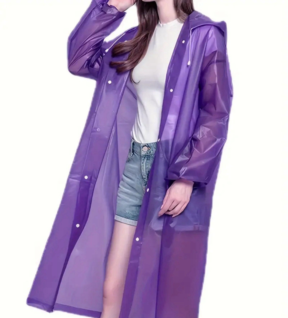 Unisex Adult High Quality Windproof EVA Thickened Hooded Reusable Raincoat
