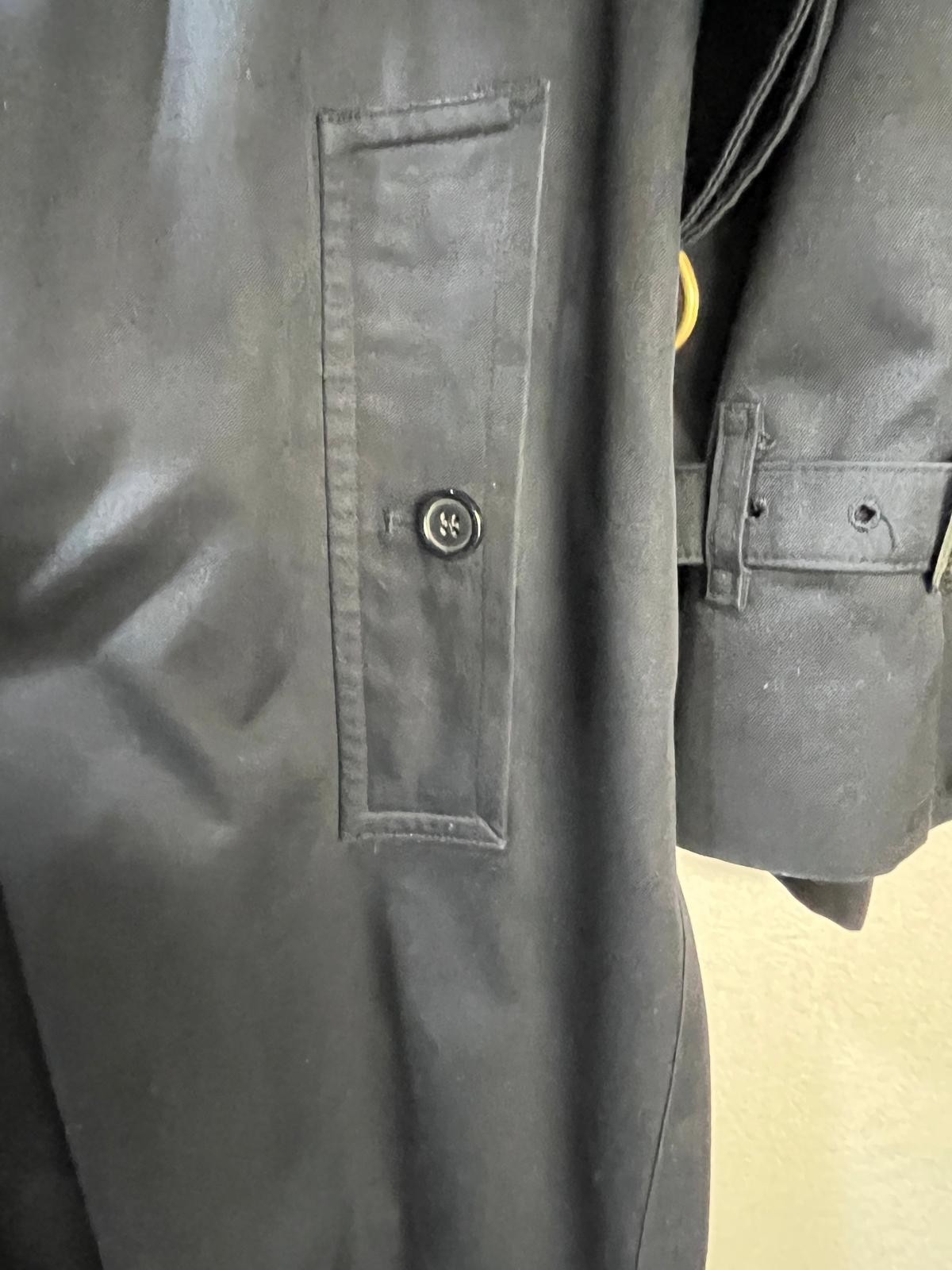 Burberrys Mens Trench Coat Blue 36R Belted Lined Designer Luxury