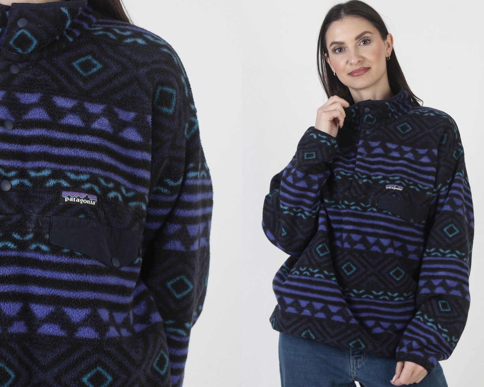 Patagonia Synchilla Fleece Jacket 2016 Snap T Pullover Southwestern Aztec Coat L