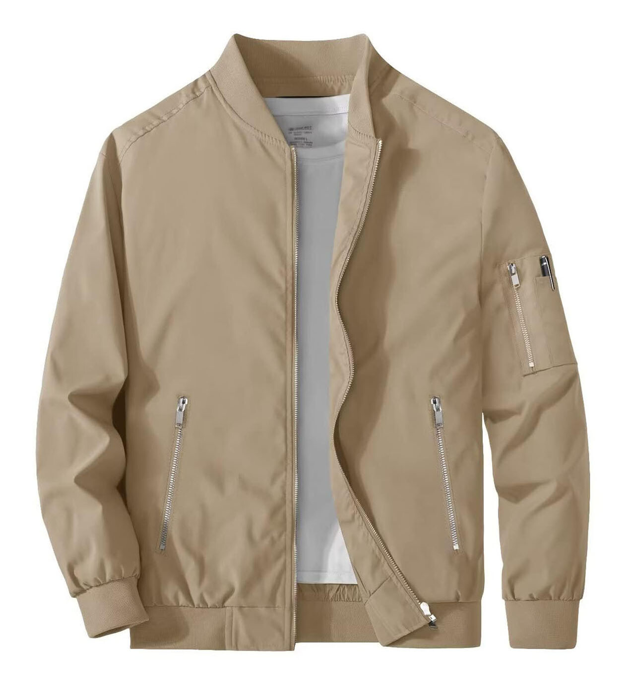 Men’s Casual Varsity Bomber Jacket Spring Lightweight Baseball Coat Windbreaker