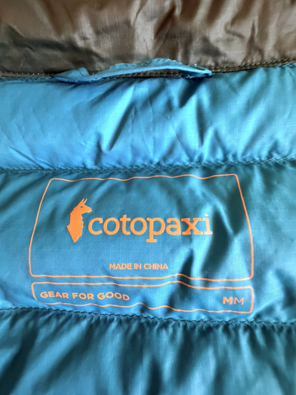 Cotopaxi Fuego Down Jacket Mens Woods Stripes Puffer Jacket GUC 800 fill