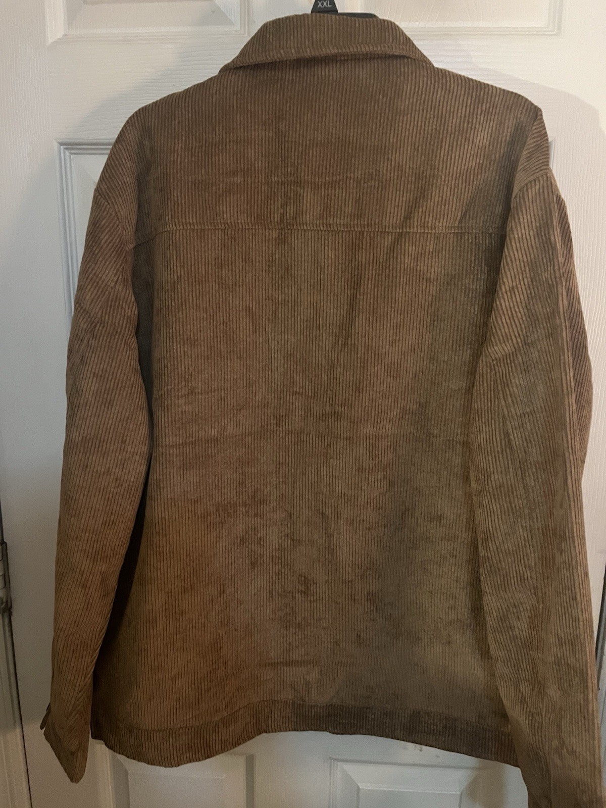 All season Comfortable Casual Jacket Men Fashionable 2XL Brown Pseudo Corduroy