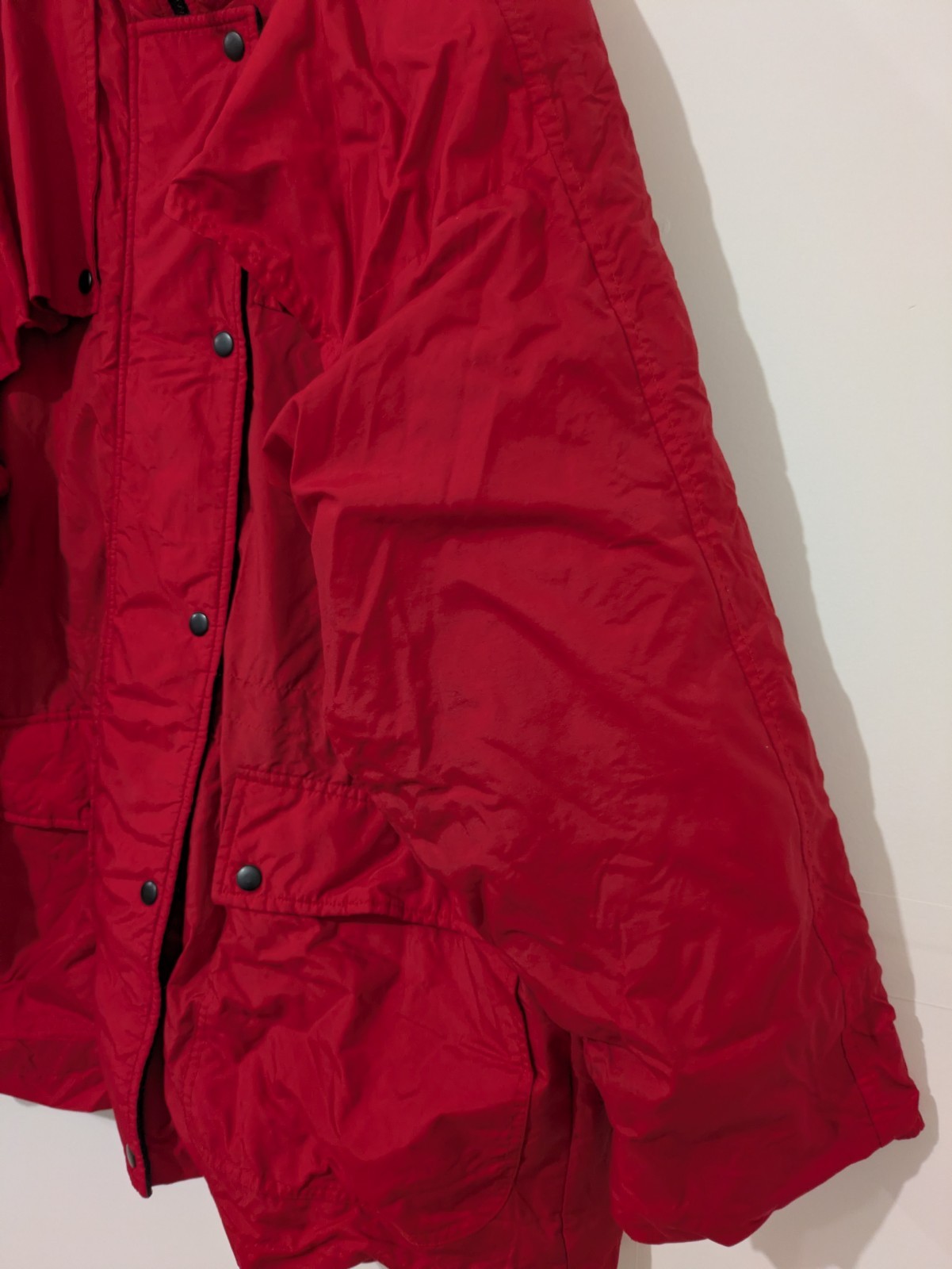 Brandon Thomas Men’s Red Insulated Overcoat Fleece Lined Stand-Up Zip XL