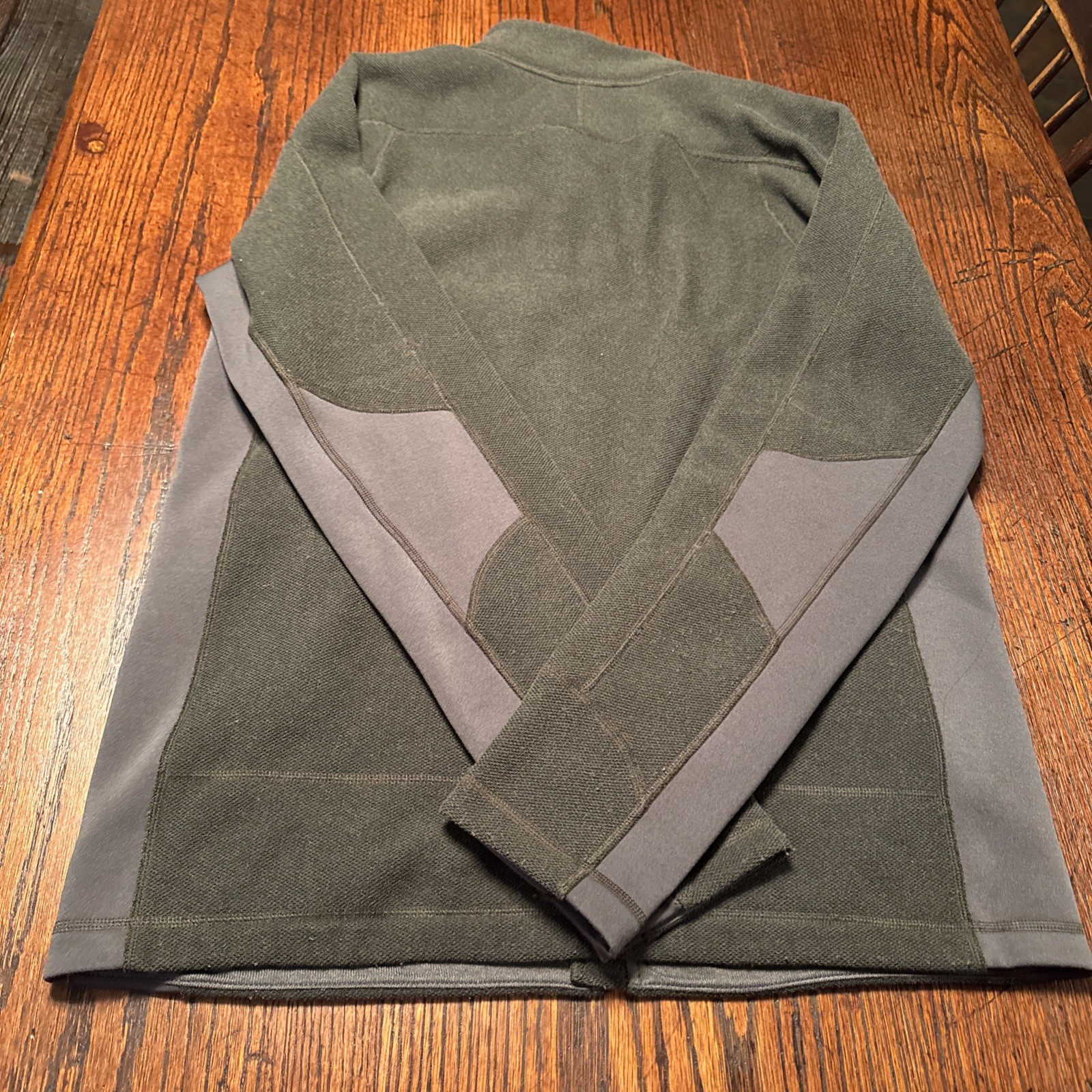 North Face Jacket Men’s Medium Gray/green Full Zip Zip Pockets Mock Neck VINTAGE
