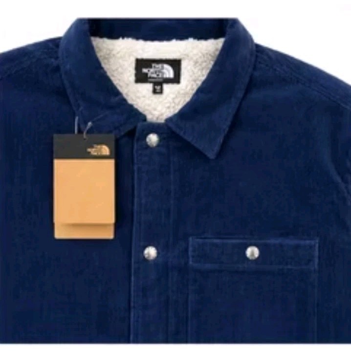 Mens North Face SherpaLined Junction Jacket Shacket EstateBlue SnapPocket Sz XL