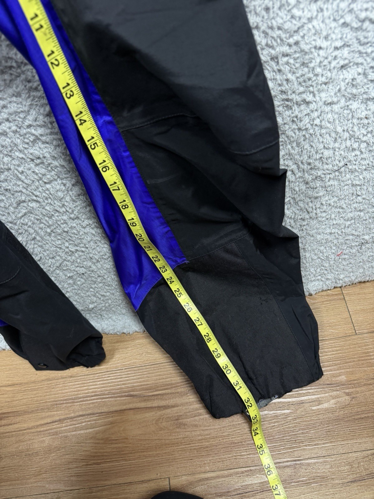 Marmot GTX Purple Black Hooded Men’s Sz M 1 Piece Windbreaker Belted Suit