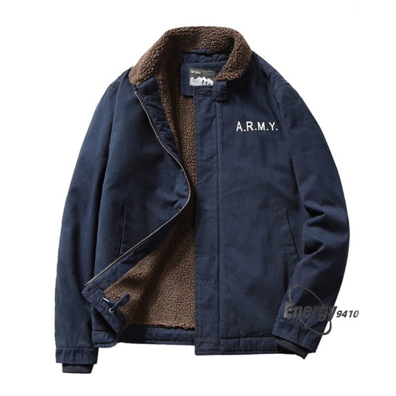 Winter Jacket Men’s Style Work Cotton Jacket Thick Plush Jacket Keep Warm Coat