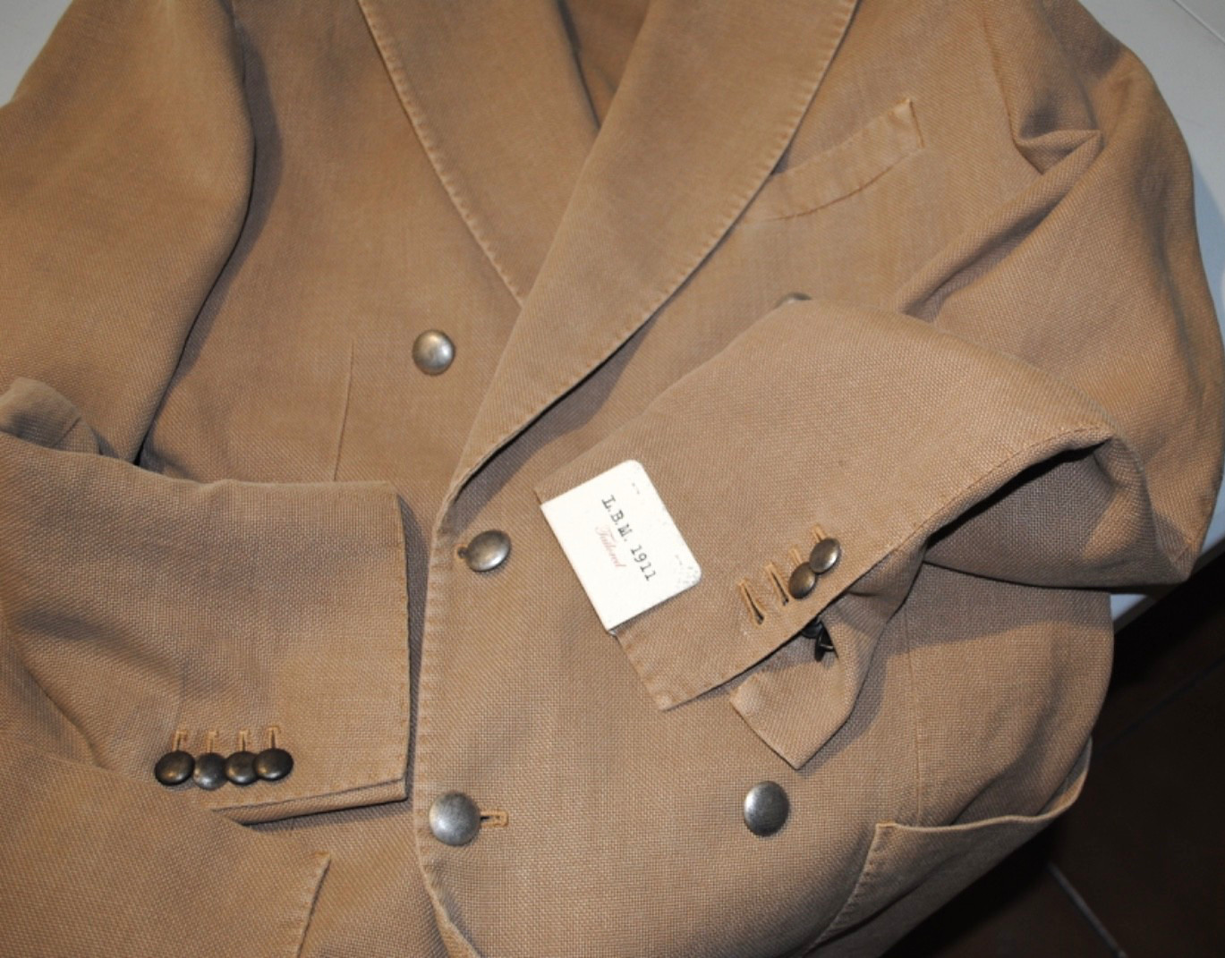 L.B.M. LUIGI BIANCHI MANTOVA JACKET SIZE 50 COTTON + RAMIE 550.00 CARD