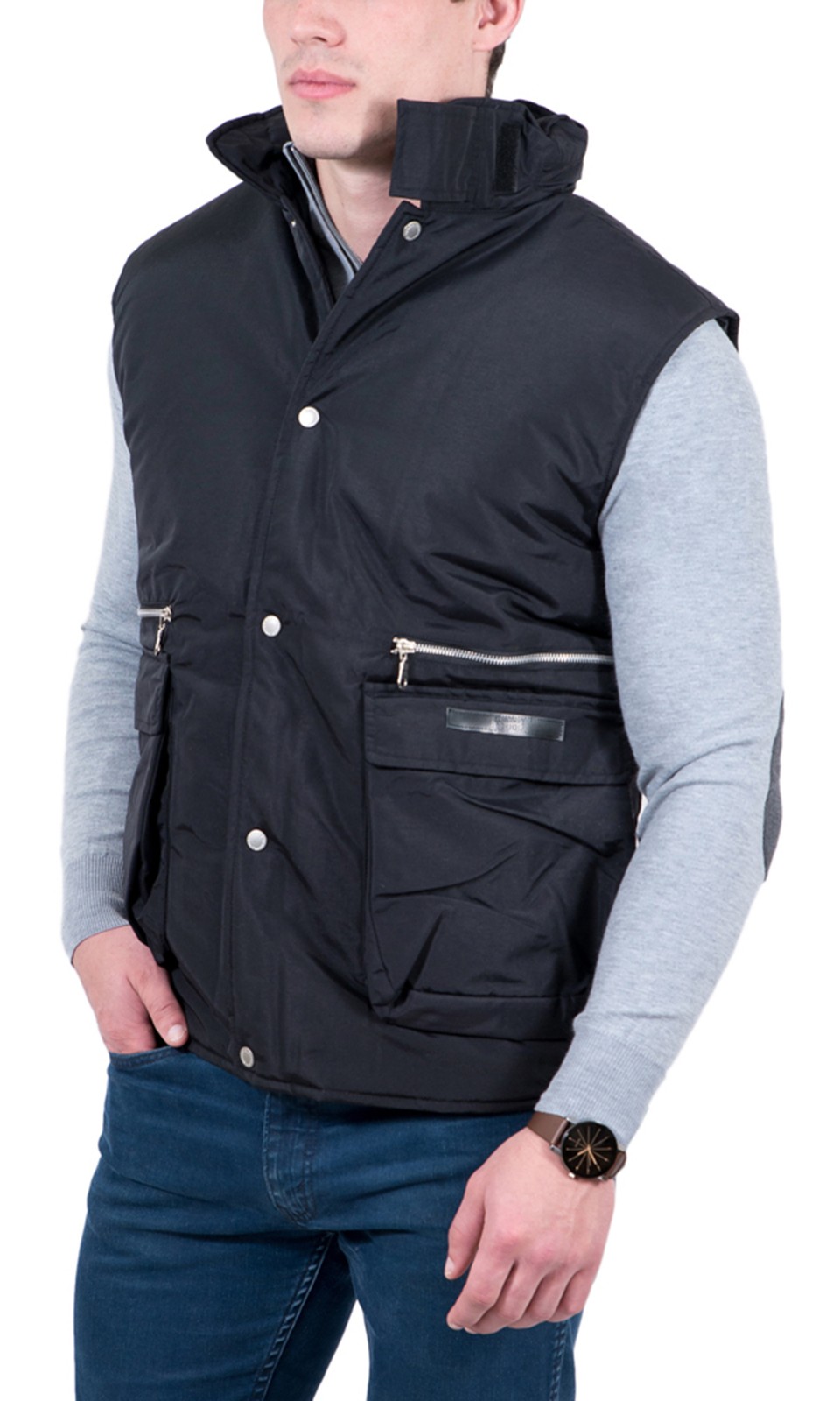 GianFranco Ferre X-large Nero Black Sleeveless Jacket