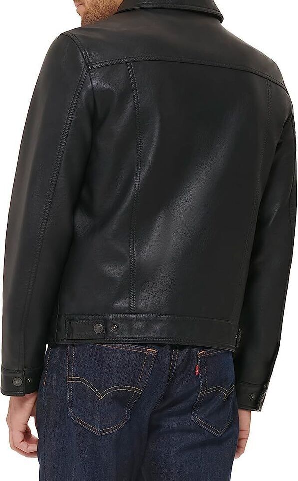 New Leather Classic Trucker Jacket For Men’s 100% lambskin Real Motobiker Jacket