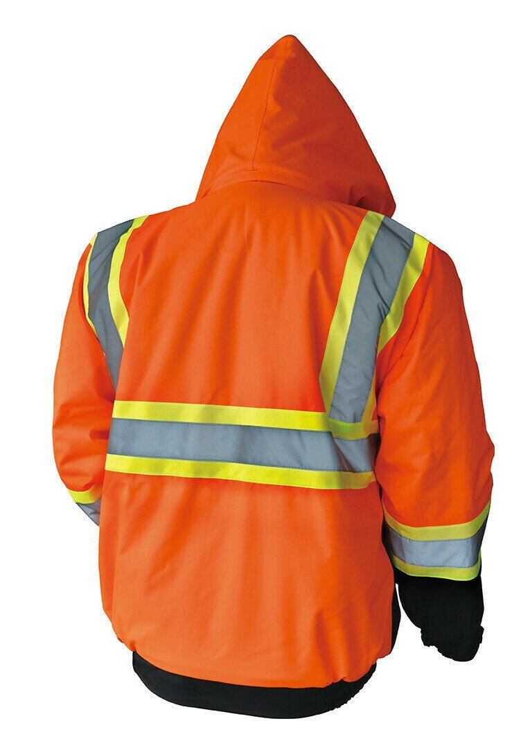 Hi Vis Class 3 Insulated Safety Jacket Bomber Jacket Coat Fleece Reflective