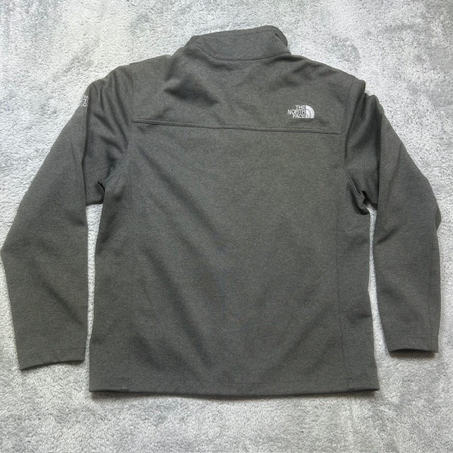 North Face Windwall Jacket Mens Large Gray Full Zip Outdoor Shell Logo Frayed