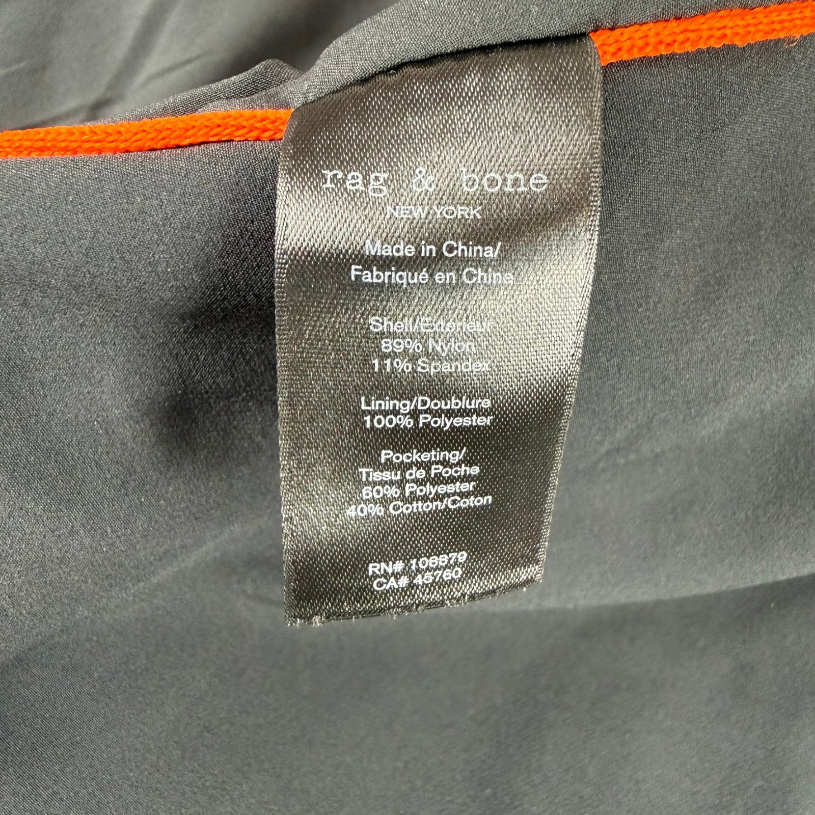 Rag & Bone Pursuit Pace Jacket Mens Small Black Stretch Nylon Spandex $548 NWT