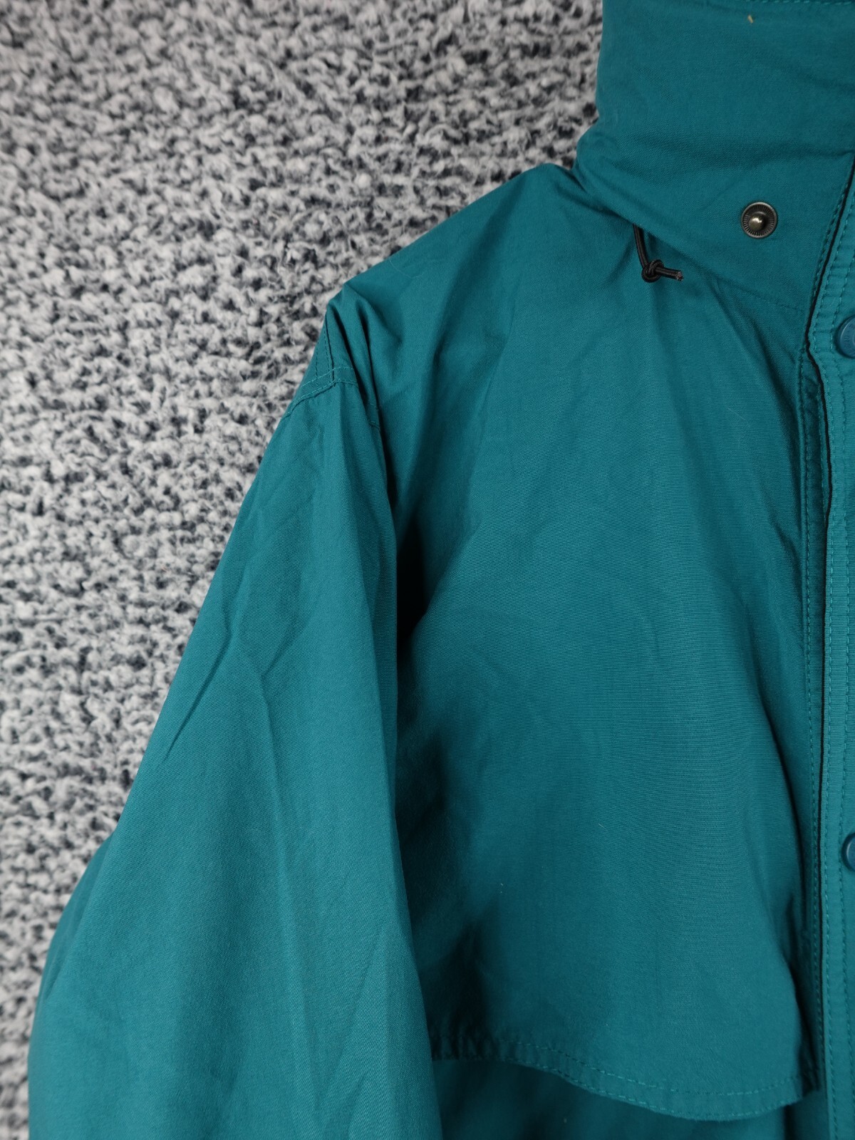 Eddie Bauer Anorak Mens Coat Size Medium Solid Green 100% Nylon Pockets Lined