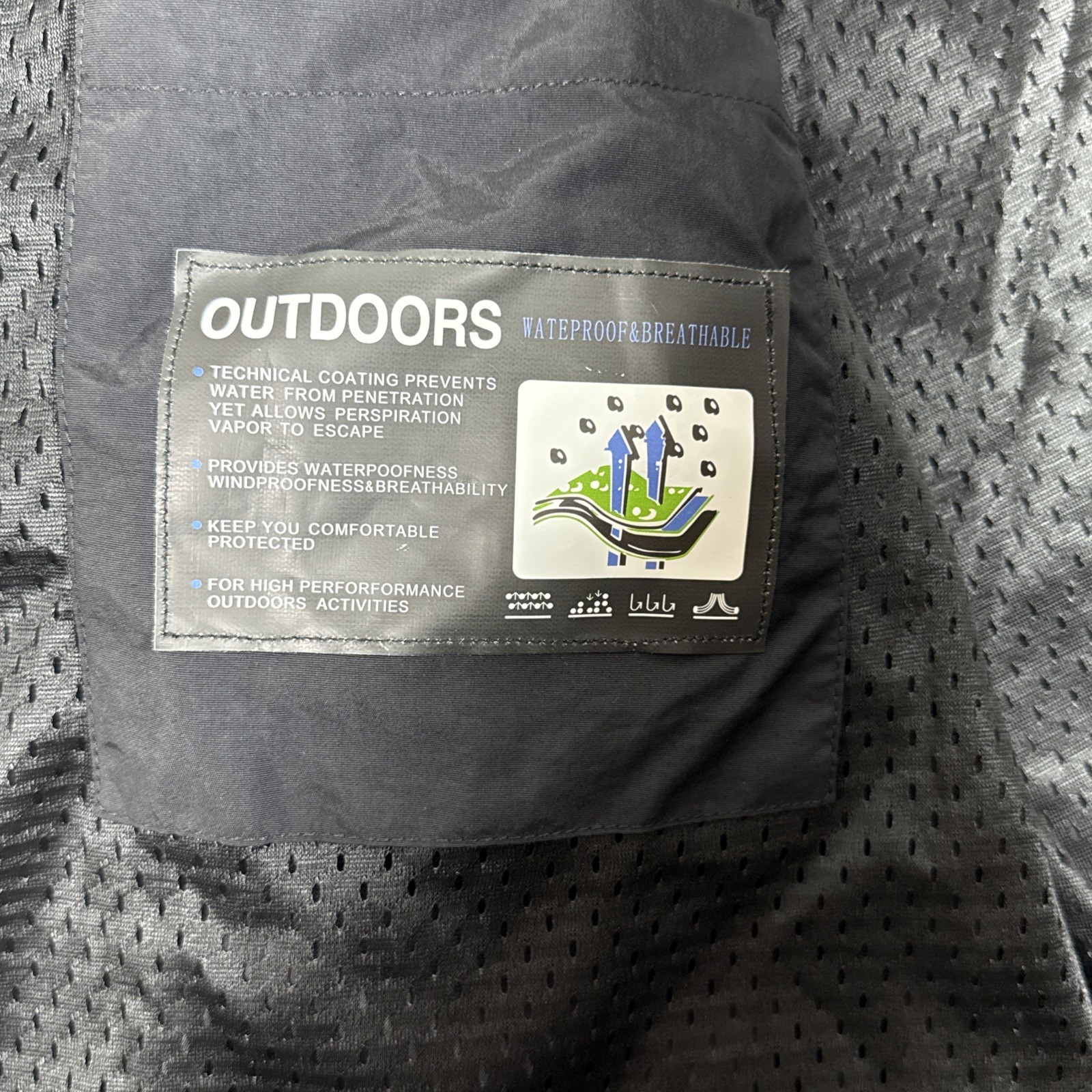 Outdoor Light Weight Rain Jacket Full Zip Men’s Size Large/X-Large Yellowstone