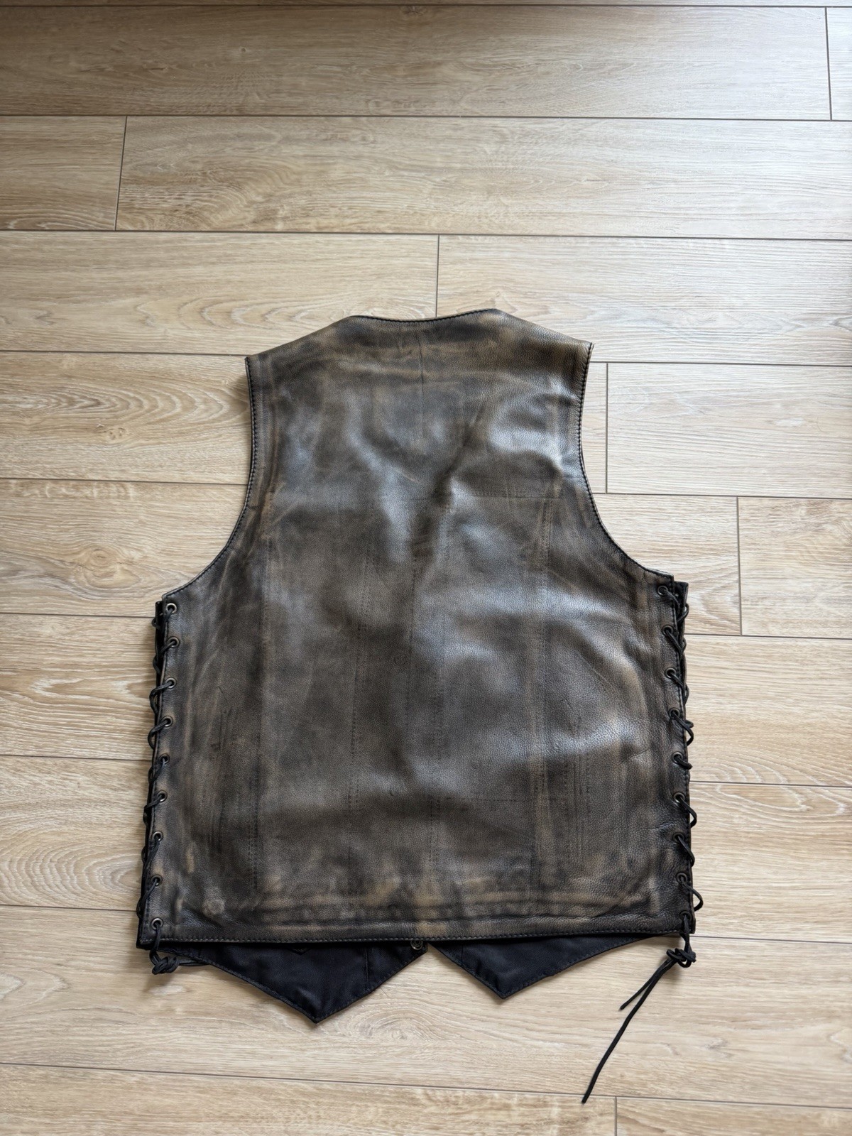 Milwaukee Leather MLM3540 Distressed Brown 10 Pocket Motorcycle Vest Large L