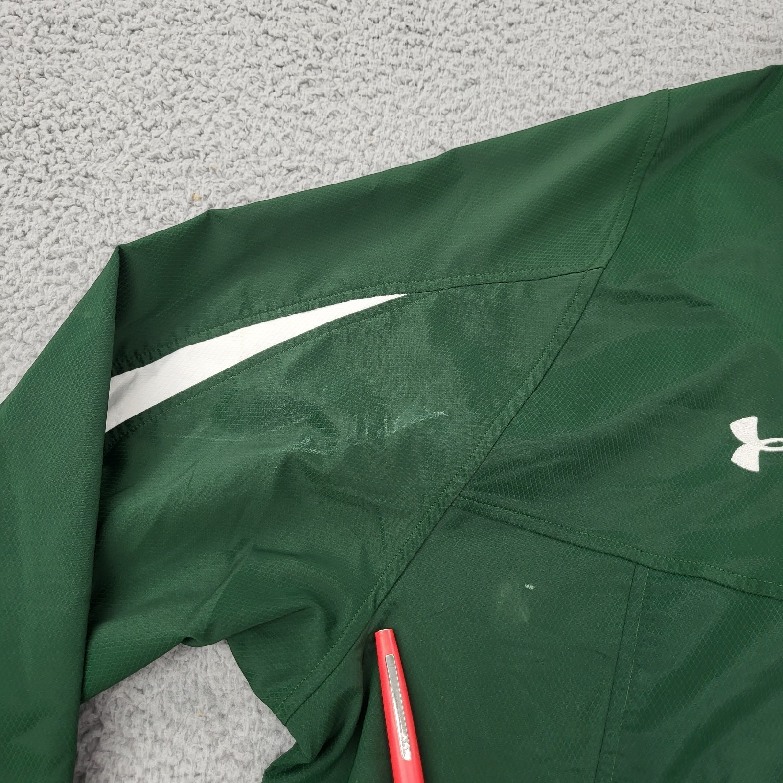 Under Armour All Season Gear Jacket Mens Large Green Windbreaker Full Zip Pocket