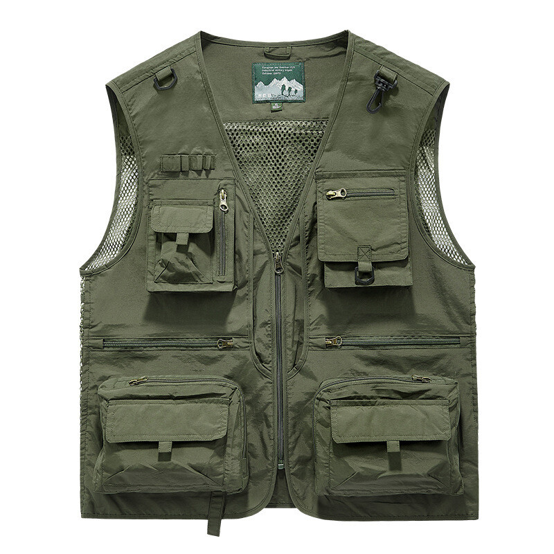 Mens Vest Waistcoat Utility Multi-Pocket Fishing Vest Sports Workwear Fisherman