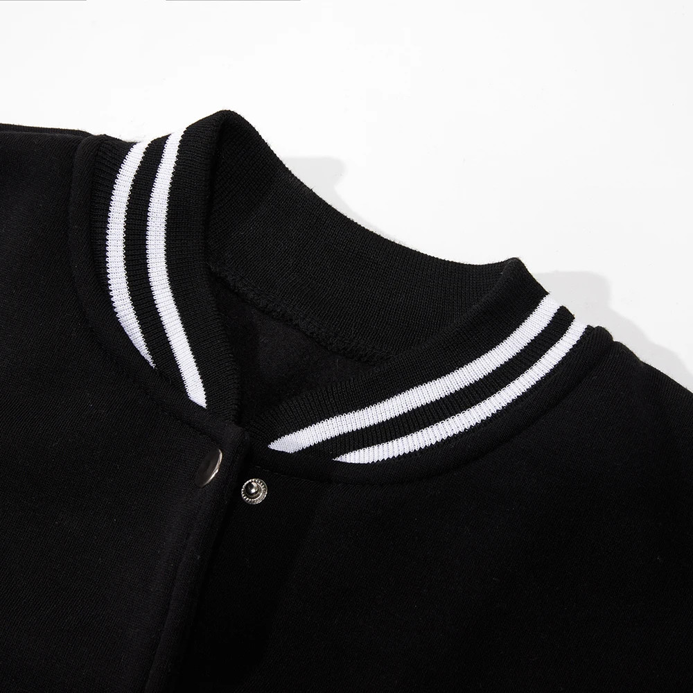 Black Gray White Solid Color Jacket Loose Oversize S-5XL Clothes Men Women Baseb