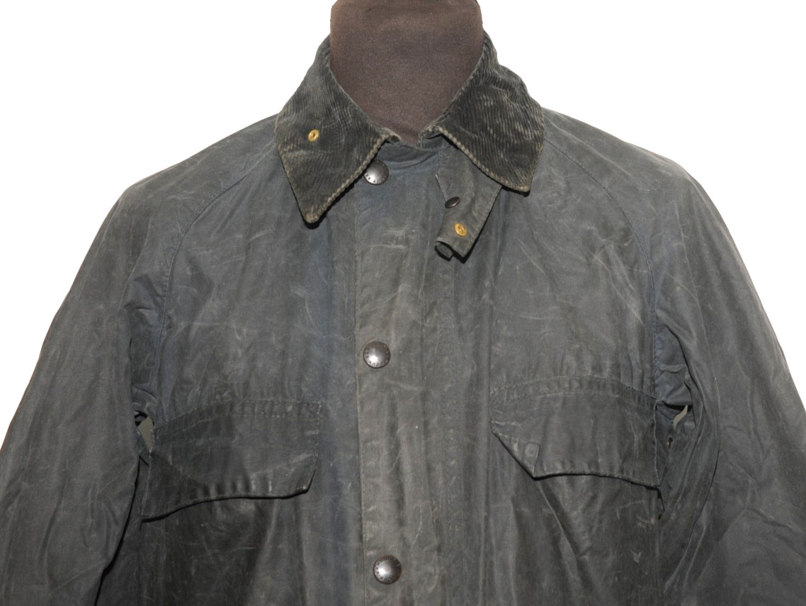 VINTAGE MEN’S BARBOUR A105 BEDALE WAX JACKET SIZE C 36 91 CM BLUE