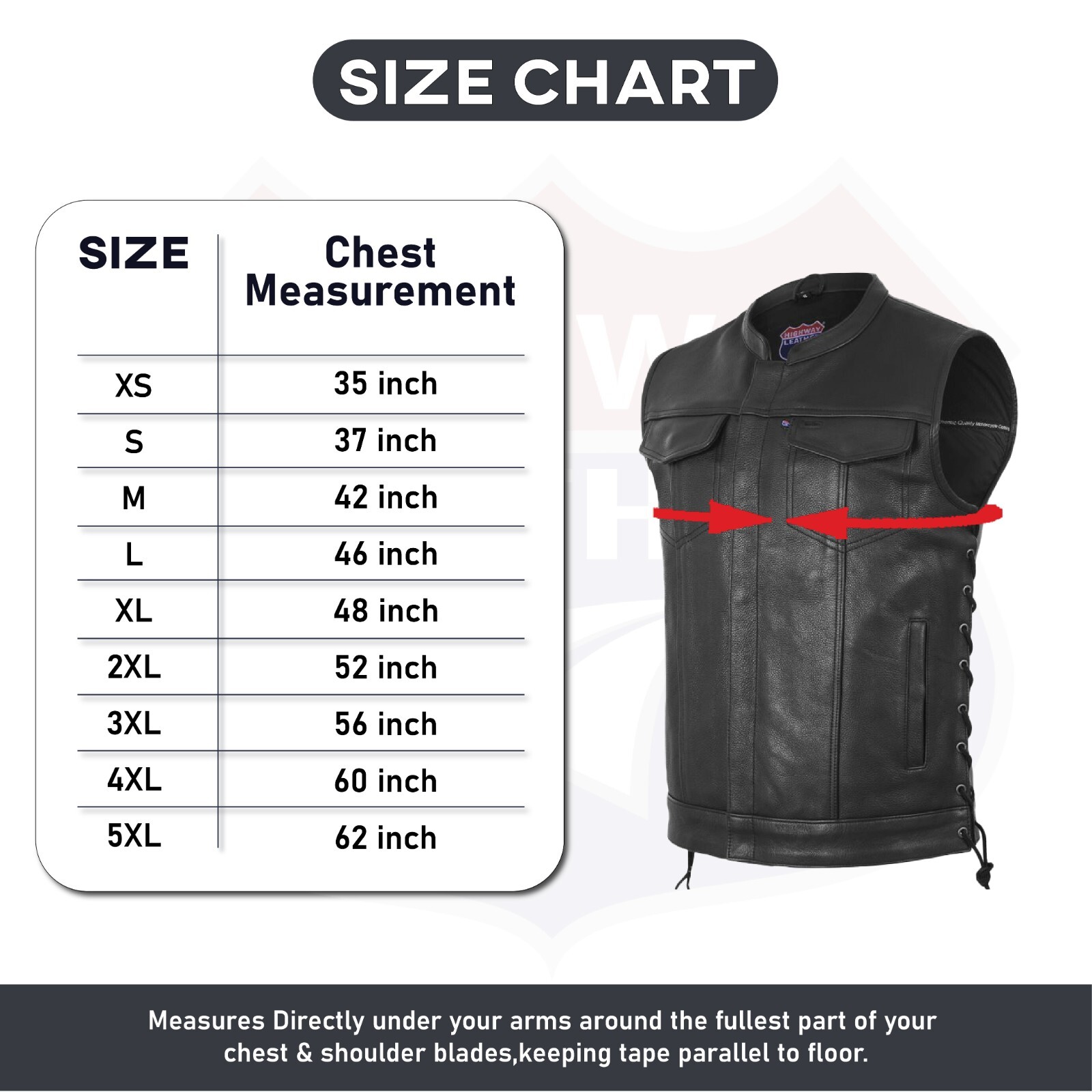 SOA Men’s Leather Vest Anarchy Motorcycle Biker Club Concealed Carry Side Lace