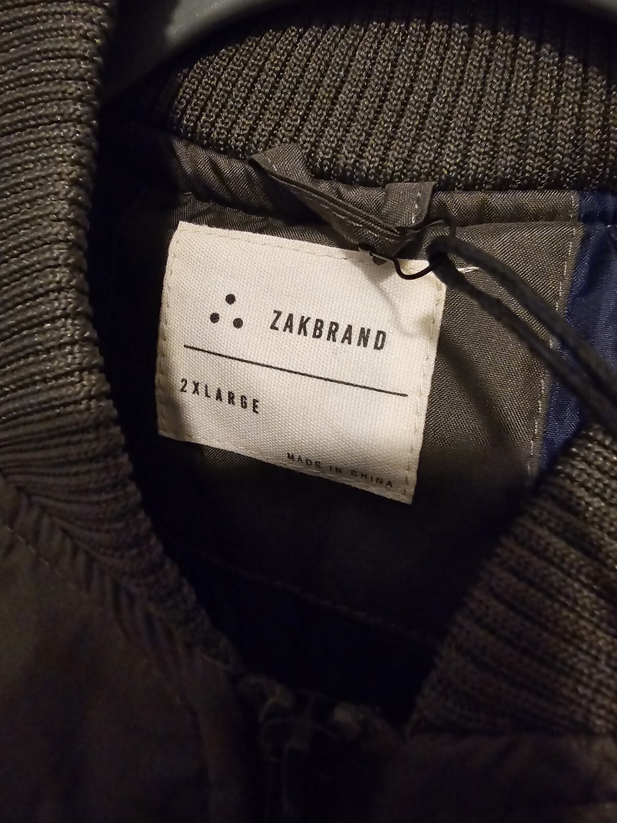 Zak Brand Bomber Jacket Los Angeles Adult 2XL Full Zip Olive Green Puffer Mens
