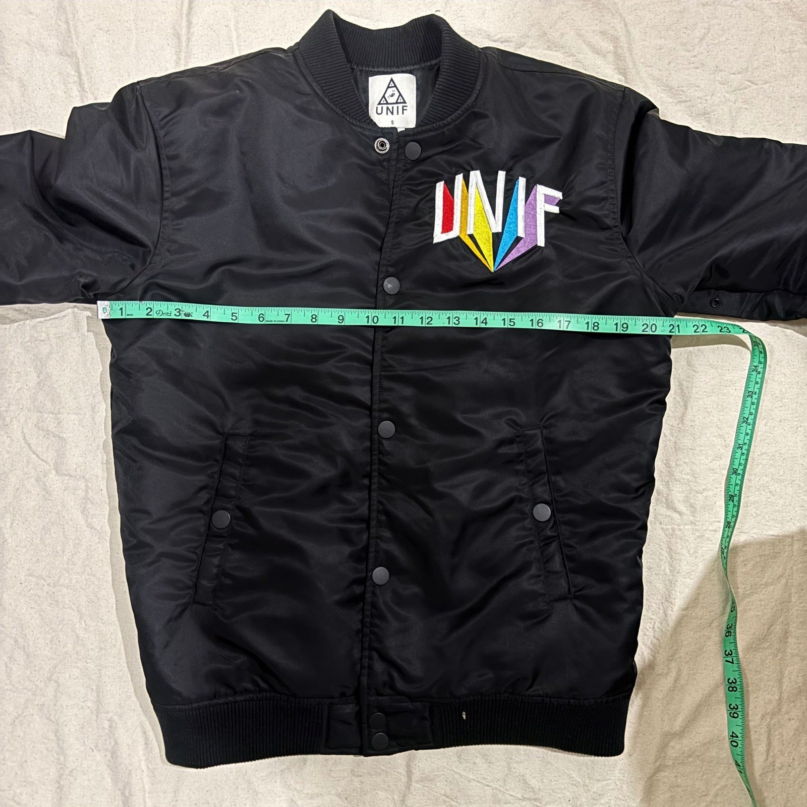 Rare Archive UNIF «NBD 4 EVA» Rainbow Embroidery Bomber Jacket S
