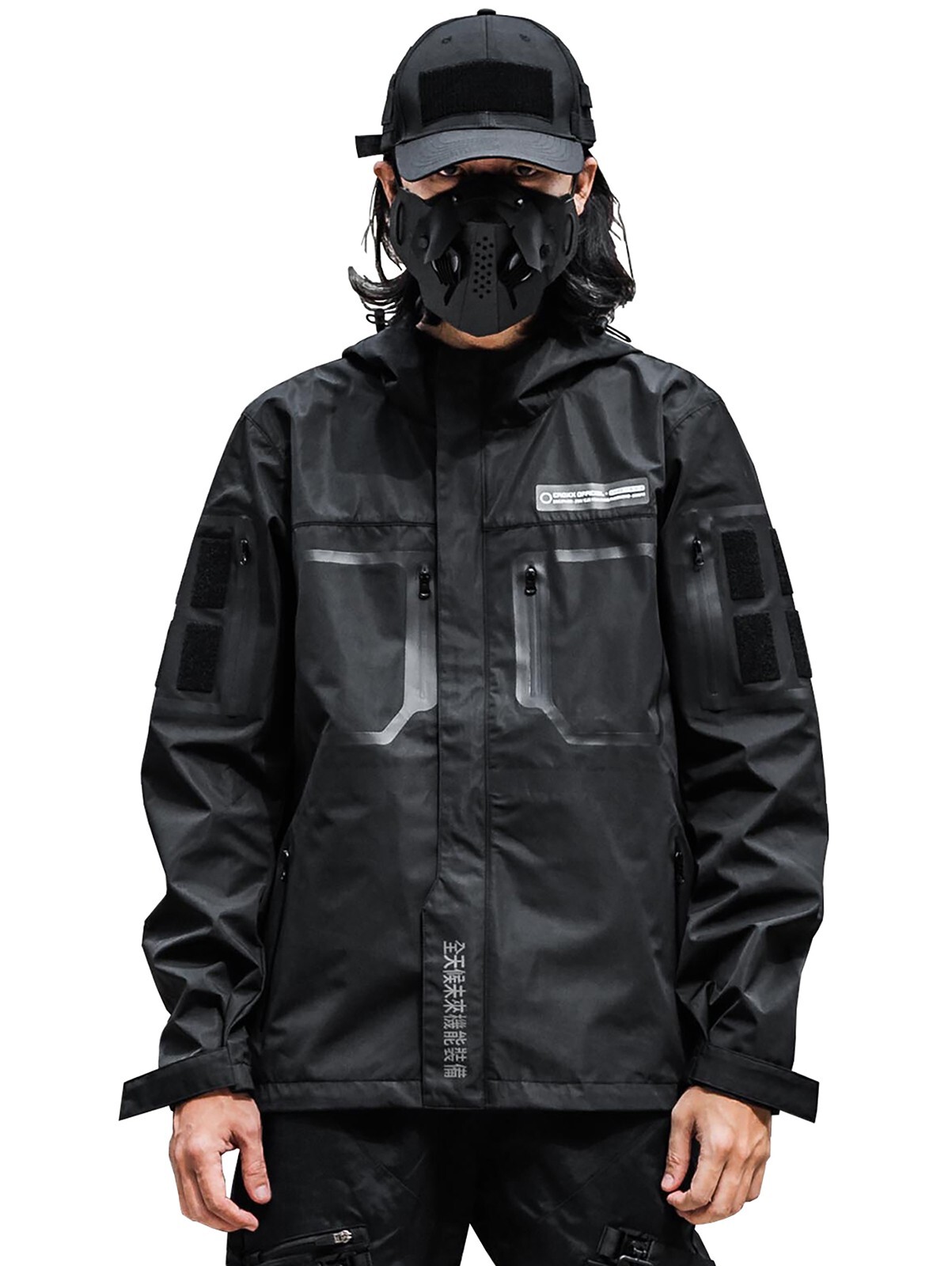 Niepce Black Combat Jacket Techwear Streetwear Windbreaker for Men
