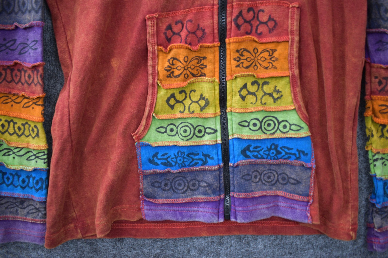 Unisex Patched Jacket L/XL Handmade Eco Friendly Hippie Boho Spiritual