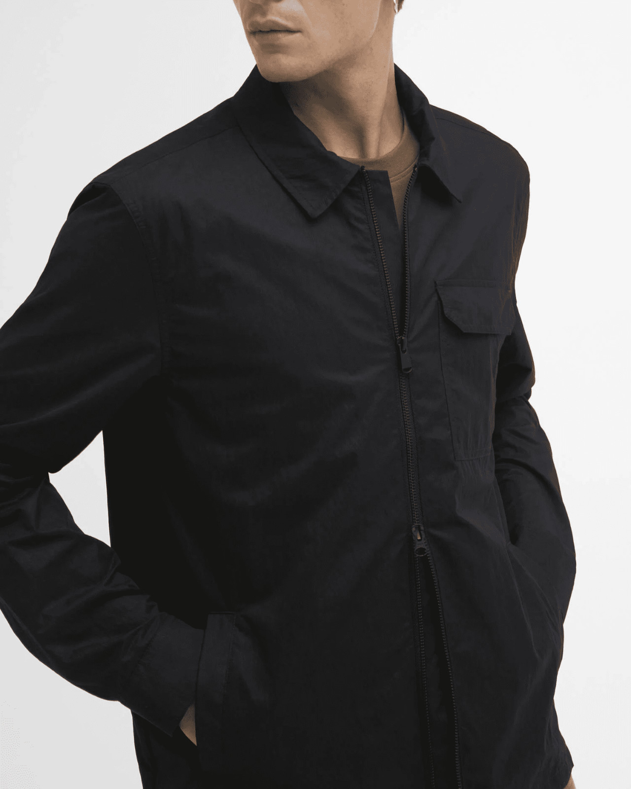 Barbour International – Warren Black Overshirt MOS0474