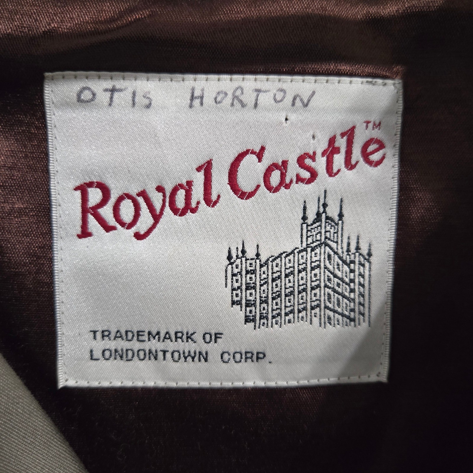 V#72 Royal Castle Men’s Tan Double Breasted Trench Coat Belted Size 44 Regular