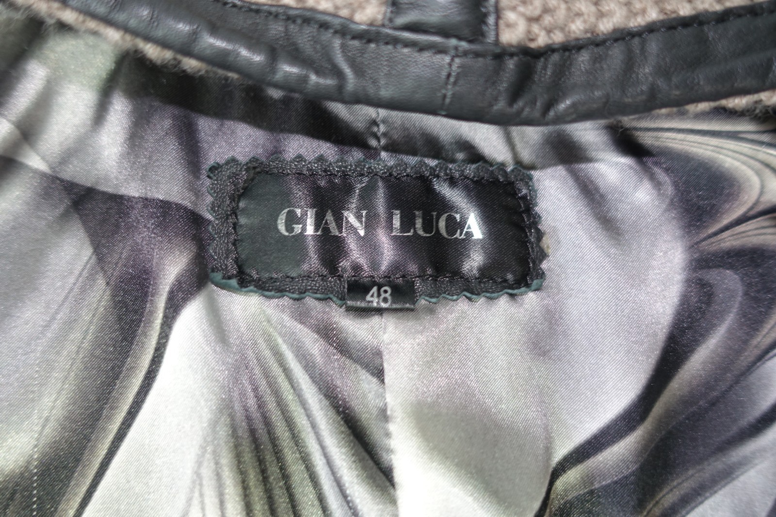 £1950 GIAN LUCA LEATHER LAMBSKIN WOVEN HOODED COAT ITALY 38 48 S ITALY