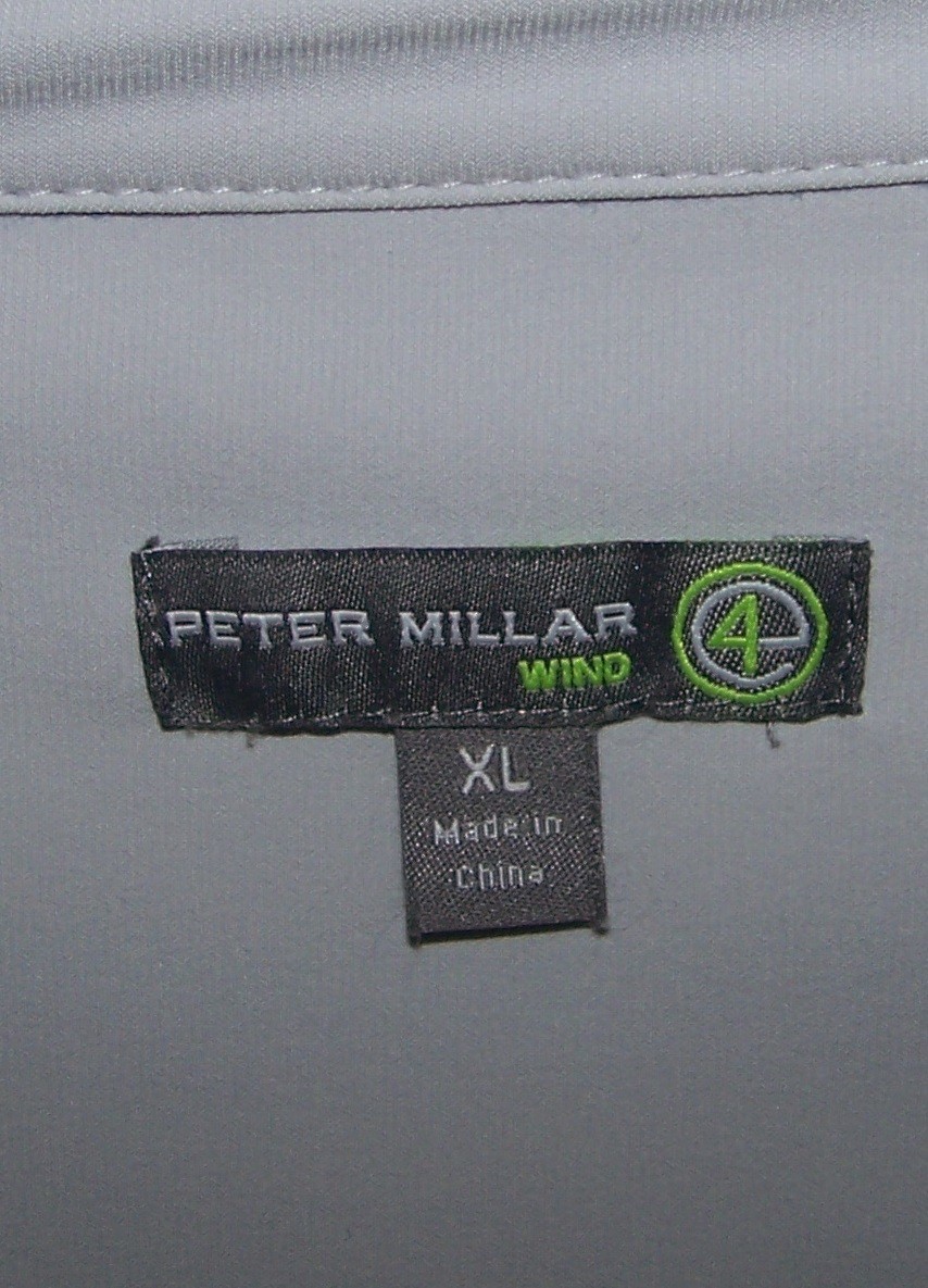 PETER MILLAR Poly Spandex Zip Vest Jacket Sweater Shirt THE OLYMPIC CLUB XL Blue