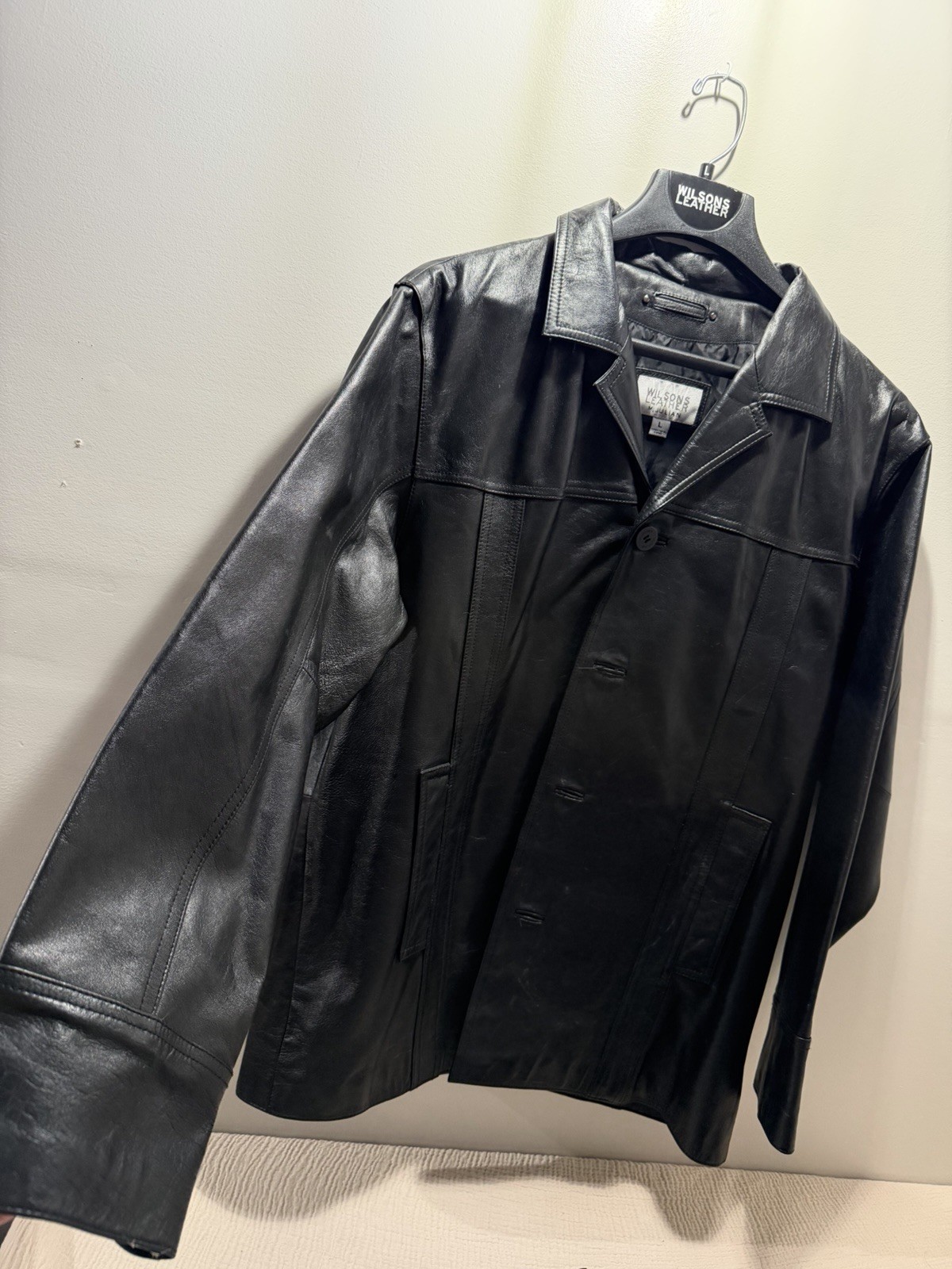 Vintage Wilsons Leather Lg Julian Men’s Classic Four-Button Leather Jacket