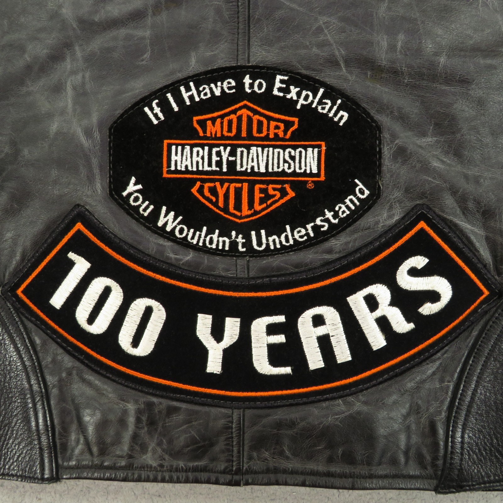 Harley Davidson Leather Vest XXL Mens Black Anniversary Patches Pins Side Laces
