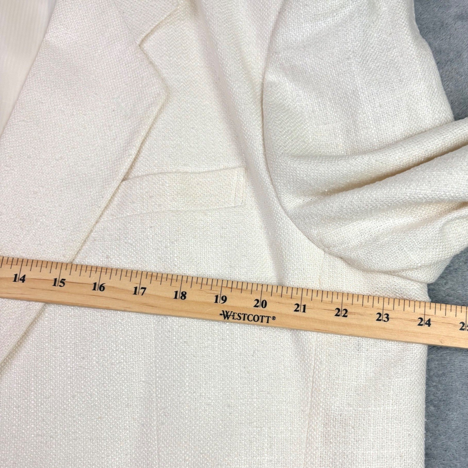C&R Clothiers Mens 50R Off-White Raw Silk Blazer Two Button Sport Coat **Flaw