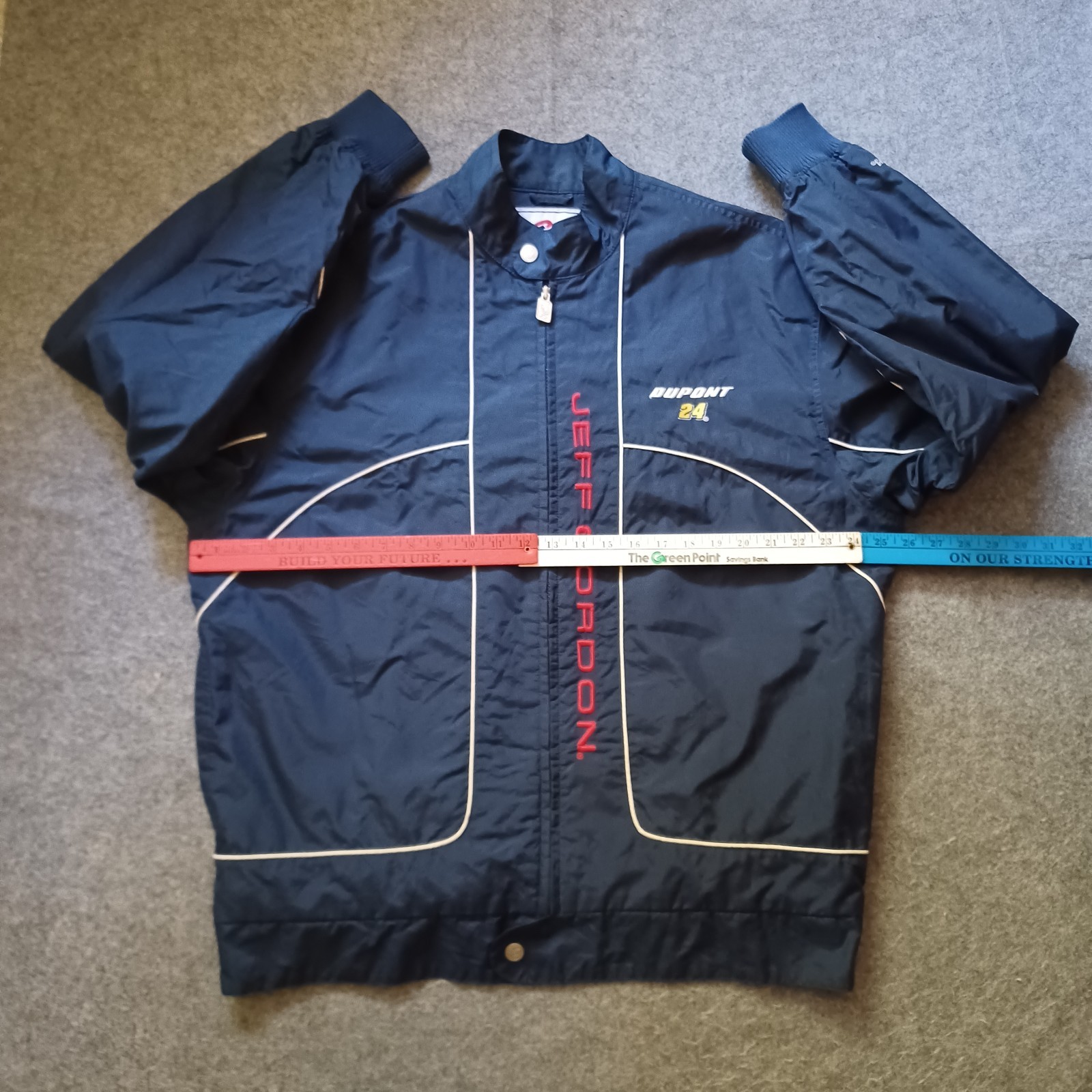Chase Authentics Windbreaker Mens L Blue Full Zip Jeff Gordon 24 Racing Jacket