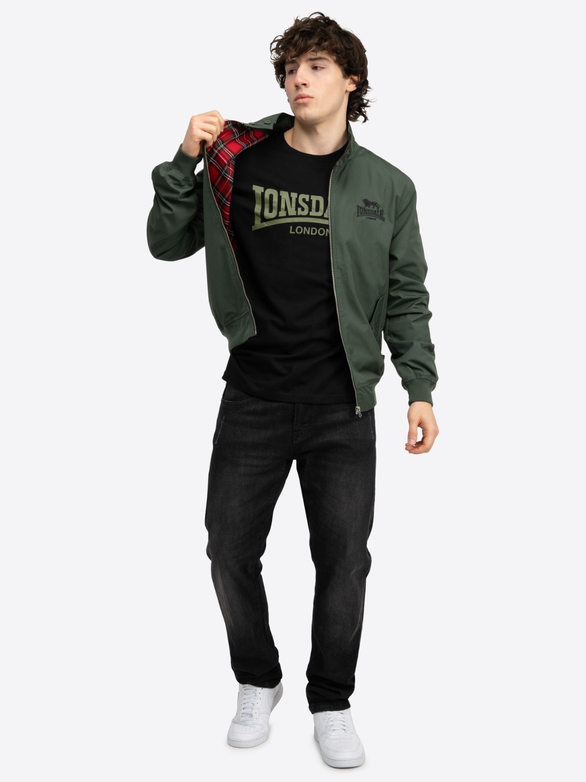 Lonsdale London Harrington Jacket Olive XS S M L XL 2XL 3XL 4XL 5XL Bomber Jacket