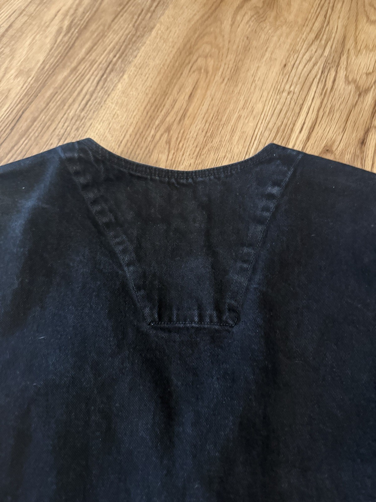 Vintage Yes Men Clothing Co XL Black Denim Vest Workwear Full Zip Sleeveless USA