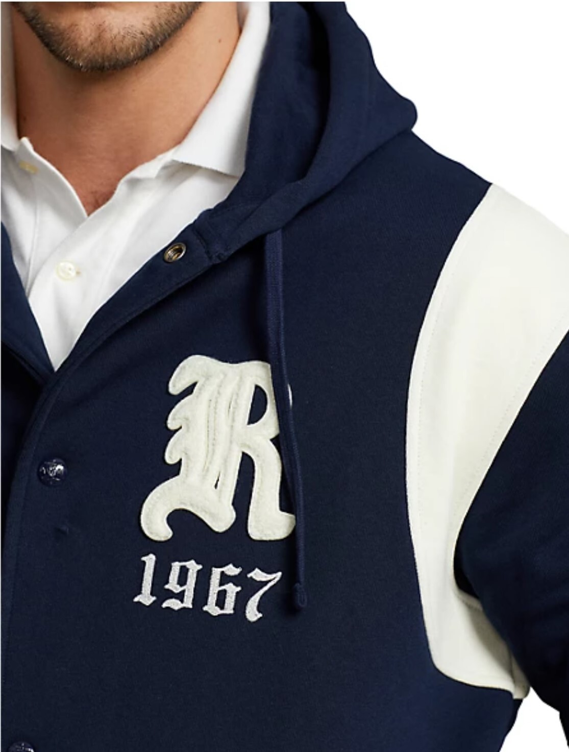 Polo Ralph Lauren Hooded Colorblock Baseball Jacket Navy 2XB 2X NWT