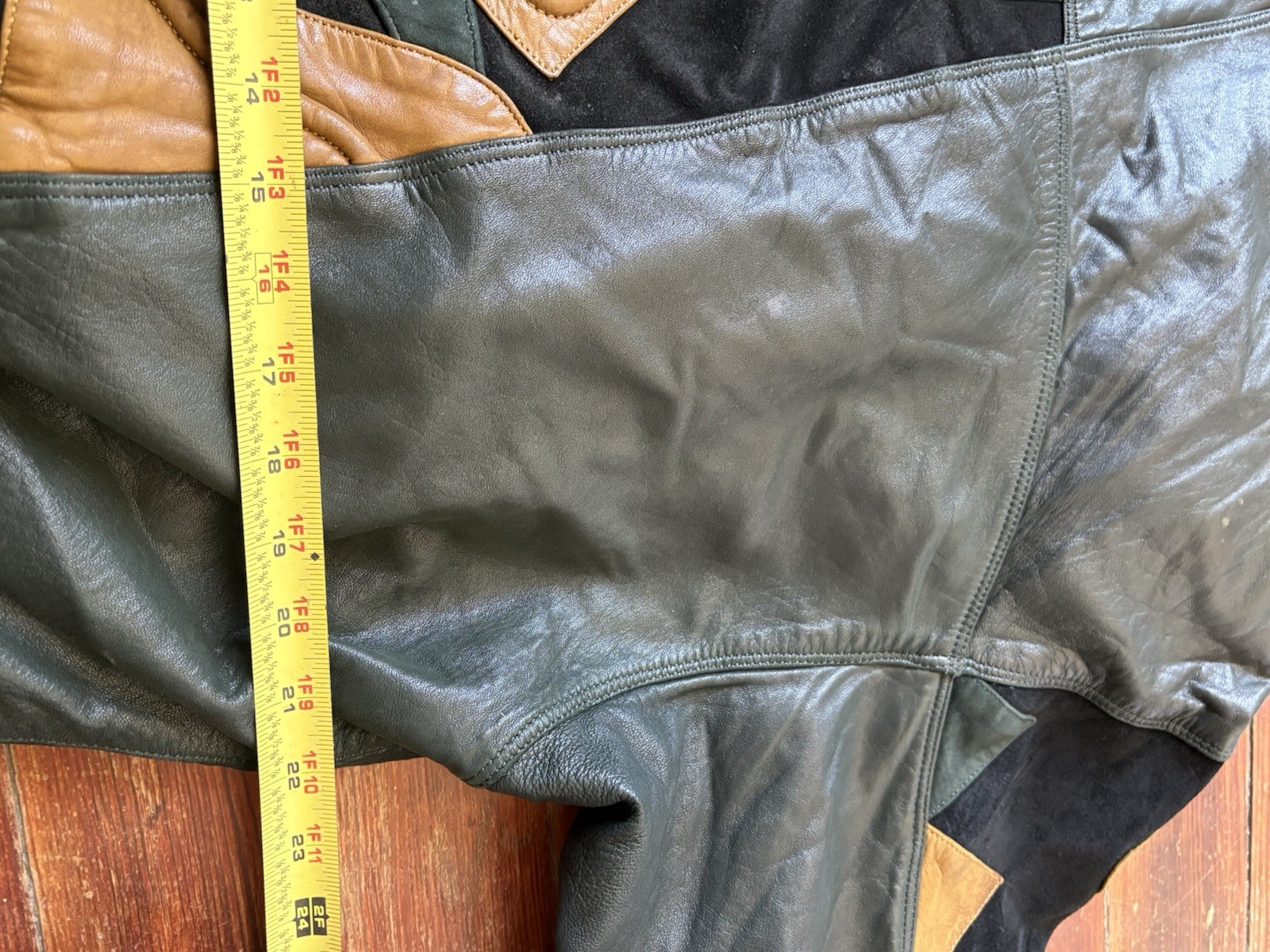 Pelle Pelle Leather Jacket by Marc Buchanan Size 40 Vintage 90s Rare Green READ