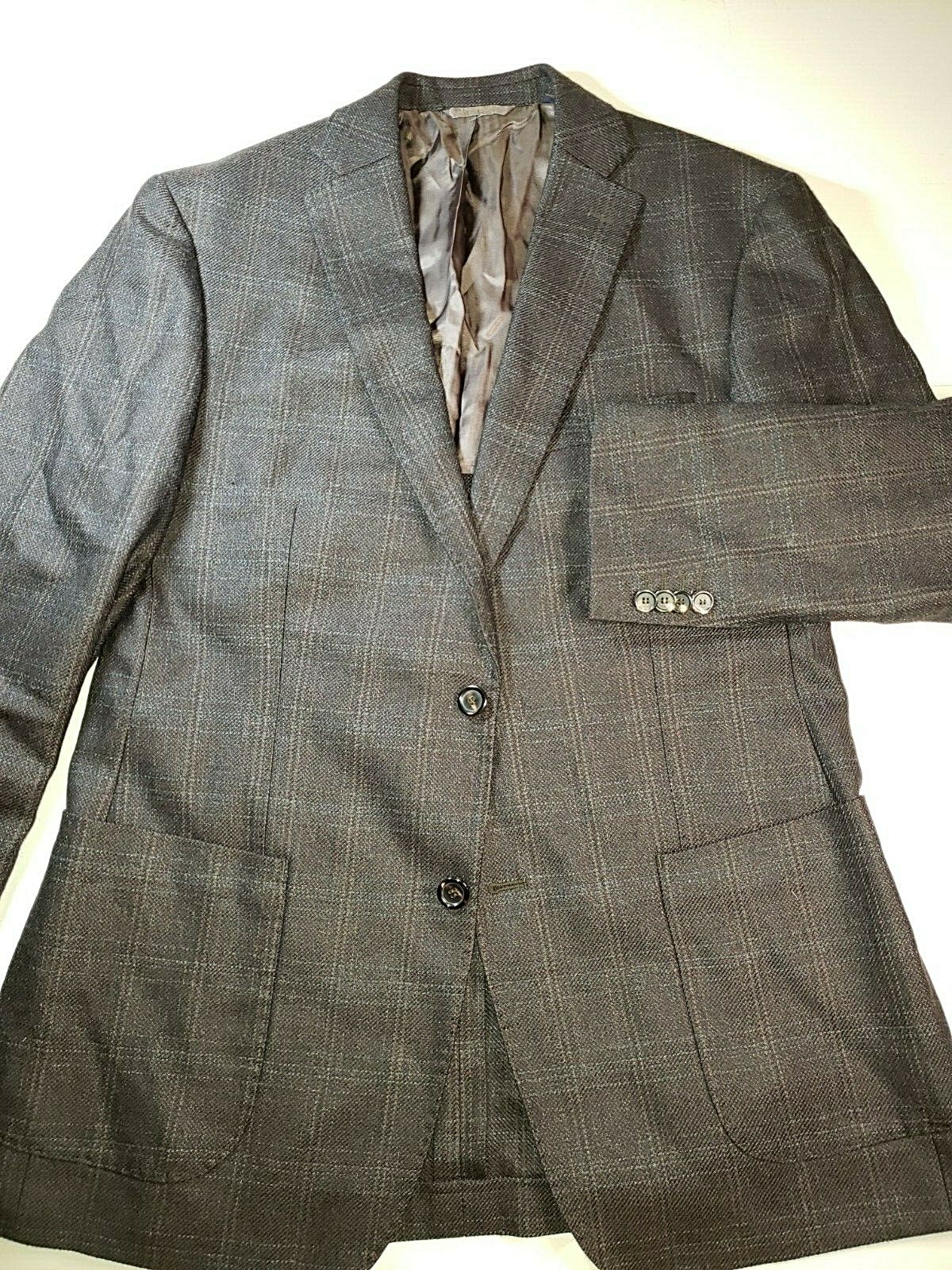 Elie Tahari Men’s Size 40R Suit Coat Jacket Blazer Wool 2 Button Dark Brown (A6)