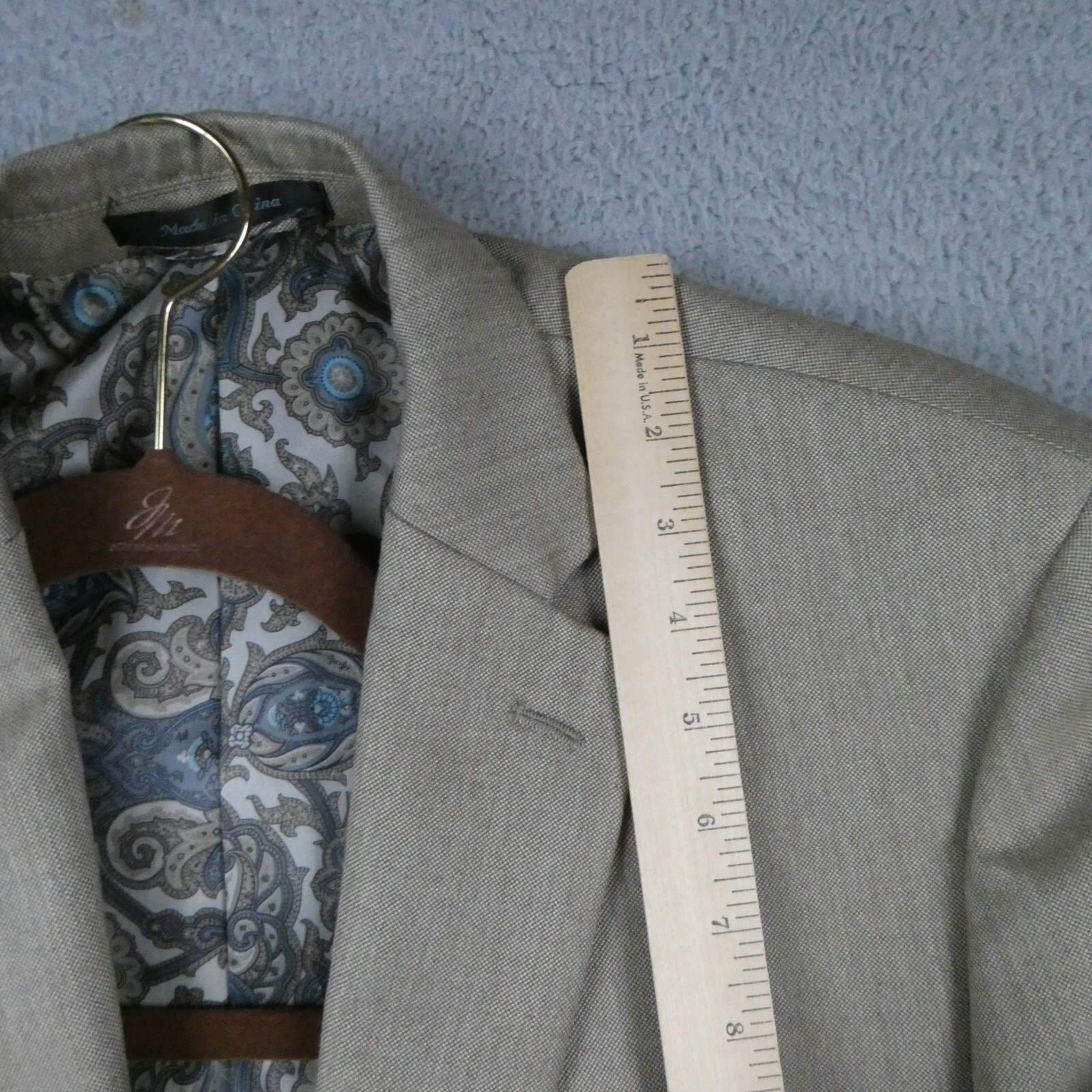 Lauren Ralph Lauren Mens Blazer 42R Sport Coat Tan Paisley Lined Two Button