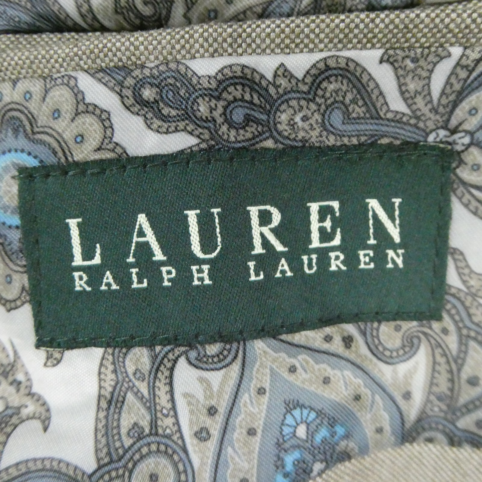 Lauren Ralph Lauren Mens Blazer 42R Sport Coat Tan Paisley Lined Two Button