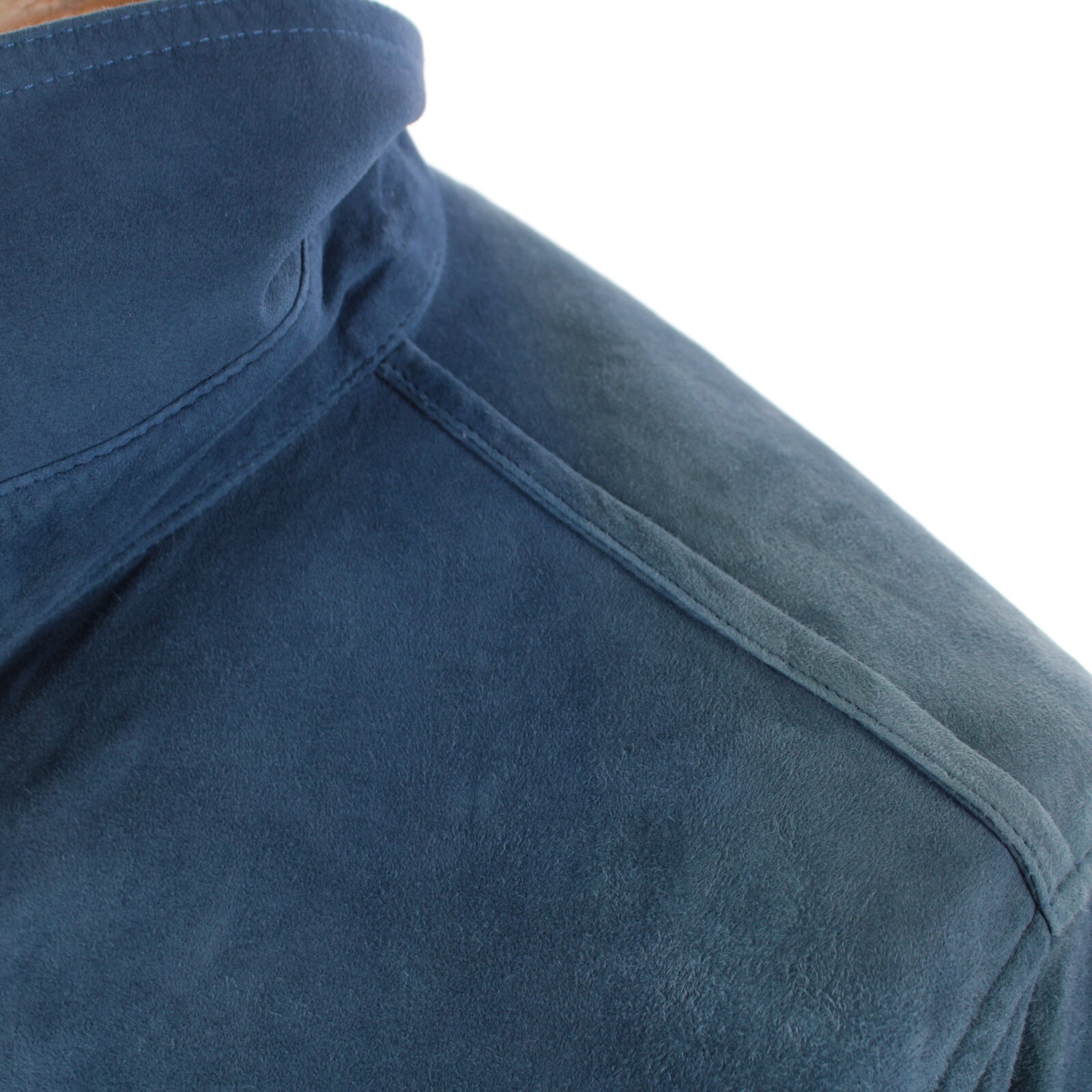 Ravazzolo NWD Soft Leather Jacket / Overshirt Size 50 (40 US) In Blue
