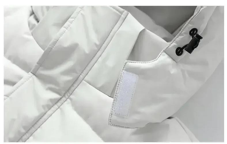 Men’s Winter Long Puffer Coat Hooded Duck Down Jacket Windproof